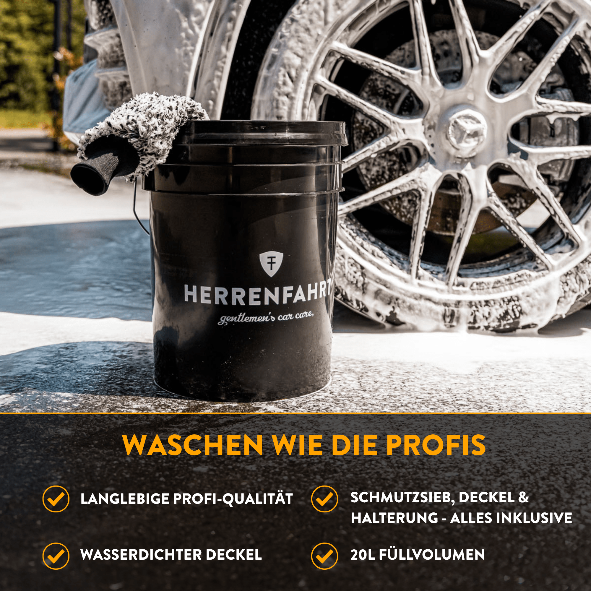 Wascheimer mit Schmutzsieb und Deckel